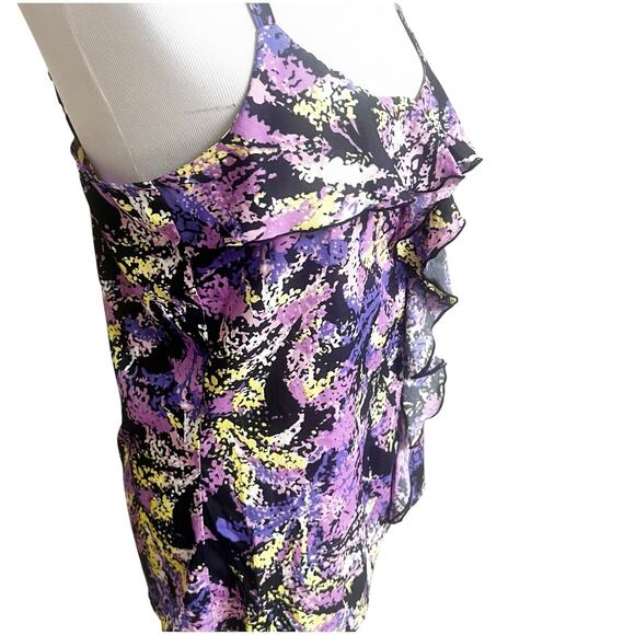 Gap Y2K Esthetic Tank Airbrush Paint Print Size Medium Multicolor NWT Ruffled - Picture 5 of 11